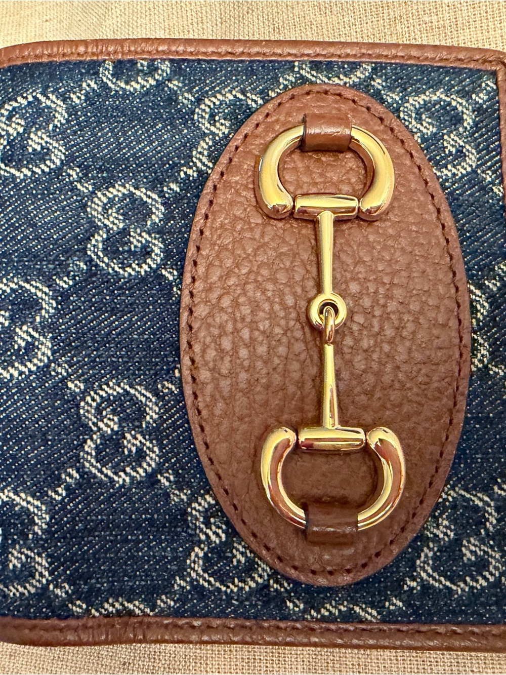 Gucci Blue Denim and Brown Leather Crossbody Bag with Matching Wallet - Picture 16 of 16
